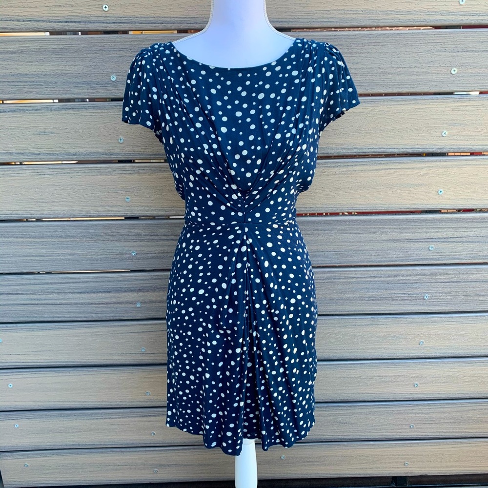 Yumi Short Sleeve Polka Dot Tie-Back Dress US 2-4